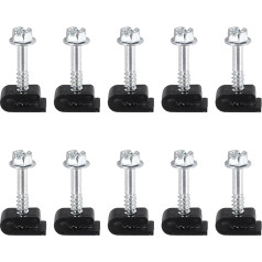 sourcing map 100pcs Single Coaxial Cable Clips 3mm Screw Clip Electric Wire Cable Holder Plastic Wire Clamps for Cable Management Black