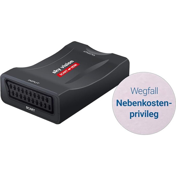 Sky Vision SHC 01 Scart to HDMI Adapter for TV, Plug & Play Scart HDMI Adapter Compatible with PAL/NTSC/SECAM, 720p or 1080p Video Converter for Old Game Consoles, Video Recorders & Receivers