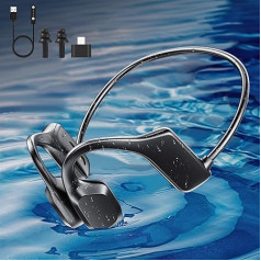 HONGNIX Bone Sound Headphones Bluetooth 5.3 Headphones Wireless, IP68 Waterproof Headphones Swimming, 32GB Bone Sound Headphones, MP3 Player with Headphones for Swimming Cyclists Running