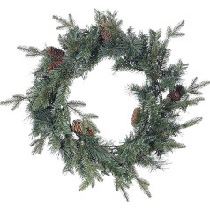 Modern Christmas Wreath Plastic with Cones Branches Green Round 60 cm Cameroon