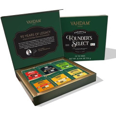 VAHDAM New Year’s Tea Gift Set (8 Flavours, 40 Pieces), Tea Assortment, Black, Green, Chai, Herbal Tea, Gifts for Women and Men, Luxury Tea Tasting Set