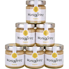 Honigprinz Family Beekeeping Honey 100% German Flower Honey [6 x 250 g] Creamy Rapeseed Honey, Original and Natural Honey Enjoyment