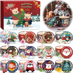 HYOJCWU Scented Candles Gift Set, Christmas Candle, 12 Pieces, 2.5 Oz, 100% Natural Soy Wax, Aromatherapy Candles for Christmas, Bathroom, Aromatherapy, Stress Relief Candle Profumate