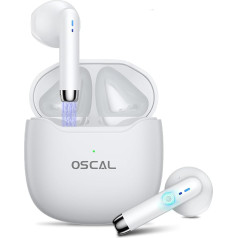 OSCAL Hibuds5 Mini Wireless Bluetooth Headphones 5.3, Touch Sensors In Ear Headphones, IPX7 Waterproof Noise Cancelling Headphones Sport for iPhone/Samsung/Android