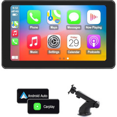 OHREX Car Radio with Wireless CarPlay, Android Car, 7 Inch IPS Touch Screen, Bluetooth, Navigation, Siri Voice Control