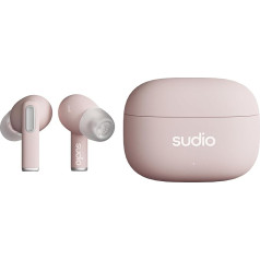 Sudio A1 Pro Wireless Earbuds with Bluetooth 5.3, Microphones, 30h Playtime, IPX4 Splashproof, Multi-Point Bluetooth Connection (Pink)