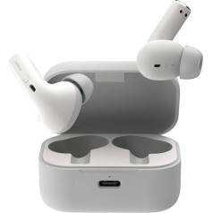 Nokia E3500 Bluetooth 5.0 Headphones (IPX5 Waterproof, 7 Hours Non-stop Playtime and Up To 25 Hours Thanks to Charging Case, Activated Noise Isolation for Sound).