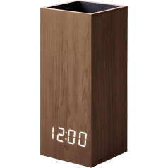 Red Nova Standing Clock Alarm Clock Digital Clock LED Digital Alarm Clock Wood Pampas Grass Time/Temperature and Sound Control for Bedside Table, Bedroom, Decorative Kitchen, Dining Room, Decorative
