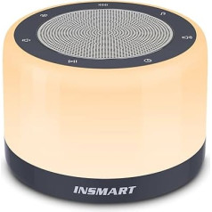 INSMART White Noise Machine Baby with Night Light, Sleep Aid Babies, White Noise Sound Machine for Babies and Adults, 8 Colours Night Light, 32 Soothing Sounds for Sleep, Plug in Use