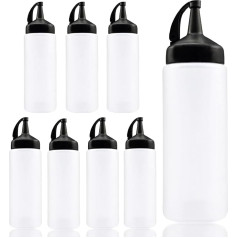 Jeffbaubl 3 Pack Plastic Squeeze Bottles (Clear, Large)