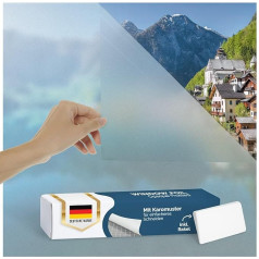 Blumtal Window Film 90 x 200 cm Set of 2 Opaque & Static Adhesive + Squeegee - Cut to Size Privacy Film Window + UV Protection - Frosted Glass Film Self-Adhesive Window - Window Film in Frosted Look