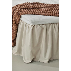 Jotex Zack Valance Bed Skirt, 100% High-Quality Organic Cotton, Height 45 cm, Beige, 90 x 200 cm