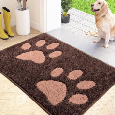 FCSDETAIL Dirt Trapper Mat Washable 50 x 80 cm, Indoor Doormat, Absorbent Doormat Non-Slip Clean Mat, Waterproof Carpet for Dogs, Entrance, Wet Paws