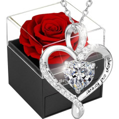 Willuck Eternal Rose Gift Box, Eternal Rose for Girlfriend, Infinity Roses for Women, Always Real Red Rose Box Gifts for Women on Valentine's Day, Christmas, Wedding Anniversary, Birthday, Mum