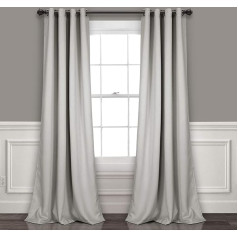 Lush Decor Light Grey Eyelet Blackout Curtains 52