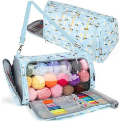 Coopay Knitting Bag, Portable Yarn Storage Bag, Large Yarn Storage for Knitting Needles, Knitting Accessories, Bee, Modern
