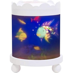 Trousselier - Rainbow Fish - Night Light - Magic Carousel - Ideal Birth Gift - Colour Wood White - Animated Pictures - Soothing Light - 12V 10W Bulb Included - EU Plug