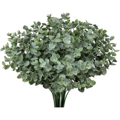 Briful Artificial Eucalyptus Bush Artificial Plant Eucalyptus Stems Leaf Spray Faux Eucalyptus Plastic Plants for Home Party Wedding Decoration Flower Arrangement Pack of 4