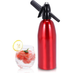 Soda Siphon, Soda Water Carbonator, 1L Soda Machine Soda Siphon Bottle with Pressure Regulator, Aluminum Bubble Water Heater for Homemade Juices, Mojitos, Cocktails, Drinks