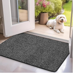 Mibao Indoor Doormat 31.5x47 Inch Dirt Trapper Mat Non Slip Low Profile Machine Washable Dog Door Mat Super Absorbent Welcome Mat for Front Door Back Door