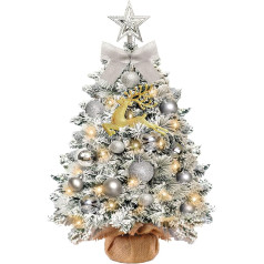Small Christmas Tree with Lighting, Mini Christmas Tree 23 DIY Christmas Decoration, Table Christmas Tree with LED Lighting for Home Christmas Tree
