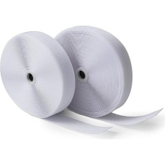 IPEA Hook and Loop Tape (Non-Adhesive) for Sewing - 25 Metres x 50mm - Extra Strong 5cm Wide for Home Decoration Clothing Sewing - Cord Hook and Ring - White
