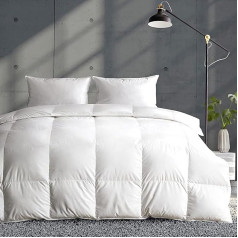APSMILE Lightweight Down Duvet 200 x 200 cm, Thin Goose Down Duvet for Summer Duvet, Organic Cotton 600 g Cooling Duvet for Warm Weather/Hot Sleepers (200 x 200 cm, White)