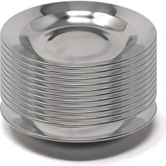 Menax - Serving Plate Mini for Aperitif and Tasting - Serving Plate - 6 Plates for Tapas and Antipasti - Set 6 - Stainless Steel - 10 cm