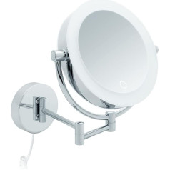 Libaro Tokyo XXL Cosmetic Mirror LED Magnifying Mirror Wall Mounted Dimmer Function with White Cable Auto Off (5X/10X)