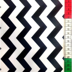 Pingianer Stripes 100% Cotton Fabric, Children, Sold by the Metre, Craft, Sewing Fabric (Black White Zigzag, 200 x 160 cm (11.99/m))