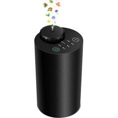 Waterless Diffuser for Essential Oils, Battery Drive, Wireless Aromatherapy Diffuser, Ultrasonic Technology, Car Diffuser, Aluminium Alloy, Black