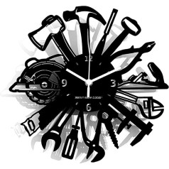 Instant Karma Clocks Wall Clock Artist Hydraulic Carpenter's Mechanical Garage Tools Gift Idea for Carpenters