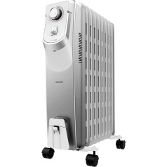 Cecotec Öl-Radiator ReadyWarm 9000 Space 360º. 2000 W, 9 Module, 3 Leistungsstufen, Kabelaufbewahrung, einfacher Steuerung, Griff, Rädern und doppeltem Sicherheitssystem, 22 m², Weiss