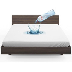 100% Waterproof Terry Towelling Pure Cotton Mattress Protector Super Absorbent Stain Resistant Anti-Allergic and Noise Double (135 x 190 cm)