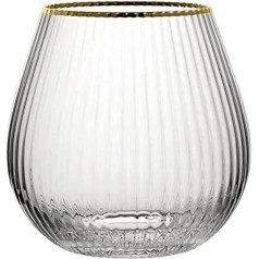 Utopia, Hayworth Gin Glasses Stemless Gold Rim 650ml (Pack of 6)
