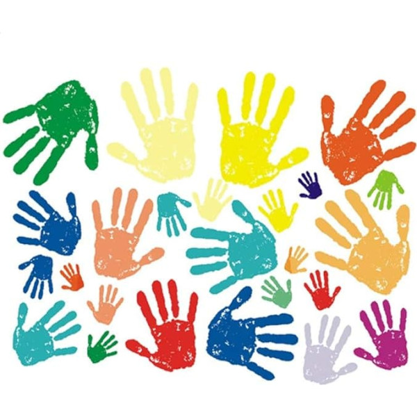 Amosfun Handprints Wall Stickers Kids Baby Wall Stickers Nursery Classroom Playroom Wall Stickers Wall Decals 25x35cm