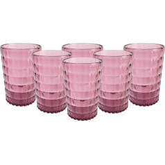 Bastilipo Prisma BAUHAUS Drinking Cups, 400 ml, Pink, Pack of 6, Polycarbonate, Medium, Reusable, BPA-Free