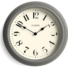 JONES CLOCKS® Serenity Wall Clock - Round Wall Clock - Classic Traditional Design - Decorative Case - Clock Movement Grey