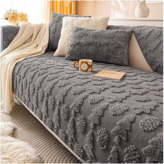 Axroad Mall Thick Rabbit Plush Sofa Cover for 1 2 3 Seater Non-Slip Corner Sofa Cover Super Soft Faux Fur Throw Sofa Slipcovers Fluffy Couch Cushion Cover (Dark Grey, 70x70cm)