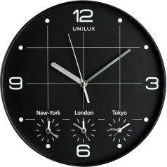Unilux 400094567 on Time World Clock World Time Display – Ideal for Shops, Offices, Local Black