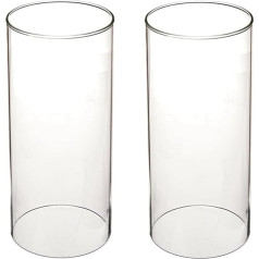 Glass cylinder without base for candles, hurricane candle holder, glass, open glass tube, large, made of borosilicate glass, diameter 7.5 cm/8.5 cm/9.5 cm (diameter 9.5 cm, height 15.2 cm)