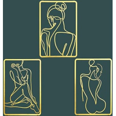 J-Fly Home Decor Accents for Living Room Bedroom Metal Wall Decoration Art Golden Modern Wall Sculpture Metal 46 cm A Line Wall Art