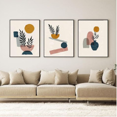 VTRXEG Abstract Canvas Picture, Abstract Orange Art Prints on Canvas, Modern Minimalism Poster Set, for Living Room, Bedroom, Wall Decorative Pictures without Frame (3 x 30 x 40 cm, Orange-3)