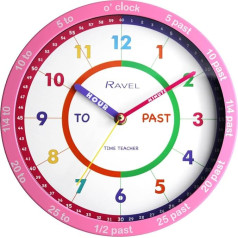 Ravel R.KC.08 Children's Wall Clock Analogue Quartz 25 cm Pink