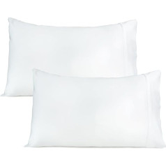White Pillow Cases Cooling 100% Bamboo 48 x 74 cm Breathable Ultra Soft and Silk Feel Pillow Cases Perfect for People with Allergies and Night Sweats