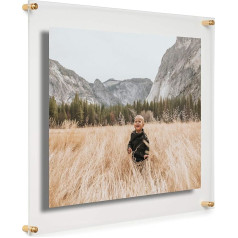 Cool Modern Frames COOLMODERNFRAMES 16x20 Inch Transparent Floating Double Panel Acrylic Picture Frame, Gold Hardware for Transforming and Displaying Art and Photos