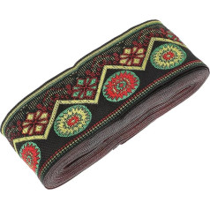SEWACC Vintage Jacquard Ribbon 5X700cm Embroidered Woven Ribbon Floral Pattern Sewing Jacquard Trim For DIY Clothing Embellishment Decorations (Color 1)