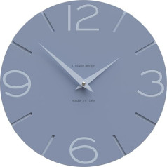 CALLEADESIGN - Smile Wall Clock Handmade Made in Italy 30cm Elegant and Quiet High Quality Perfect Gift Idea [Sugar Paper and Powder Blue]