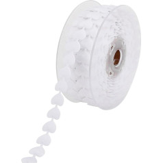 Lpitoy Herzförmige Bänder, 20 M, Kräuselband Zum Basteln, Gewebte Bänder Herzmuster, Verzierungen, Applikationen Für Geschenkverpackungen