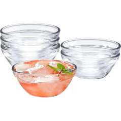 ICEBLUEOR Mini Glass Bowls Set of 6 Small Dipping Bowls Sauces Jam Chutney Nut Dessert Ice Cream Sundae Serving Bowls Sauce Bowls for All Condiments Transparent Glass Bowls